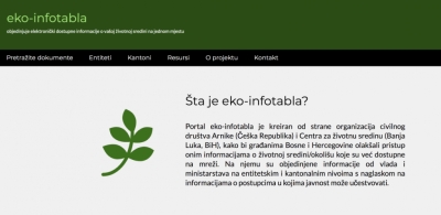 BiH dobija portal sa informacijama o procesima vezanim za životnu sredinu